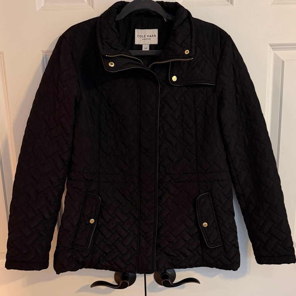 Cole Haan Black Quilted Packable Puffer Jacket